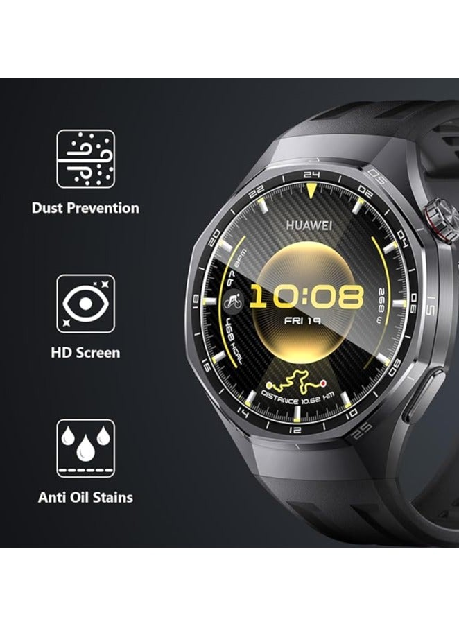 HablTech 3 Pcs Huawei Watch GT6 Pro 46MM Screen Protector, HD Premium Real Screen Protector Dustproof Anti-Scratch Bubble Free Tempered Glass Protection Film Smartwatch Accessories - Image 2